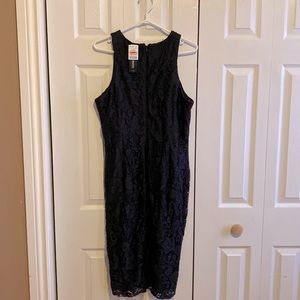 NWT Black lace midi dress, sz XL